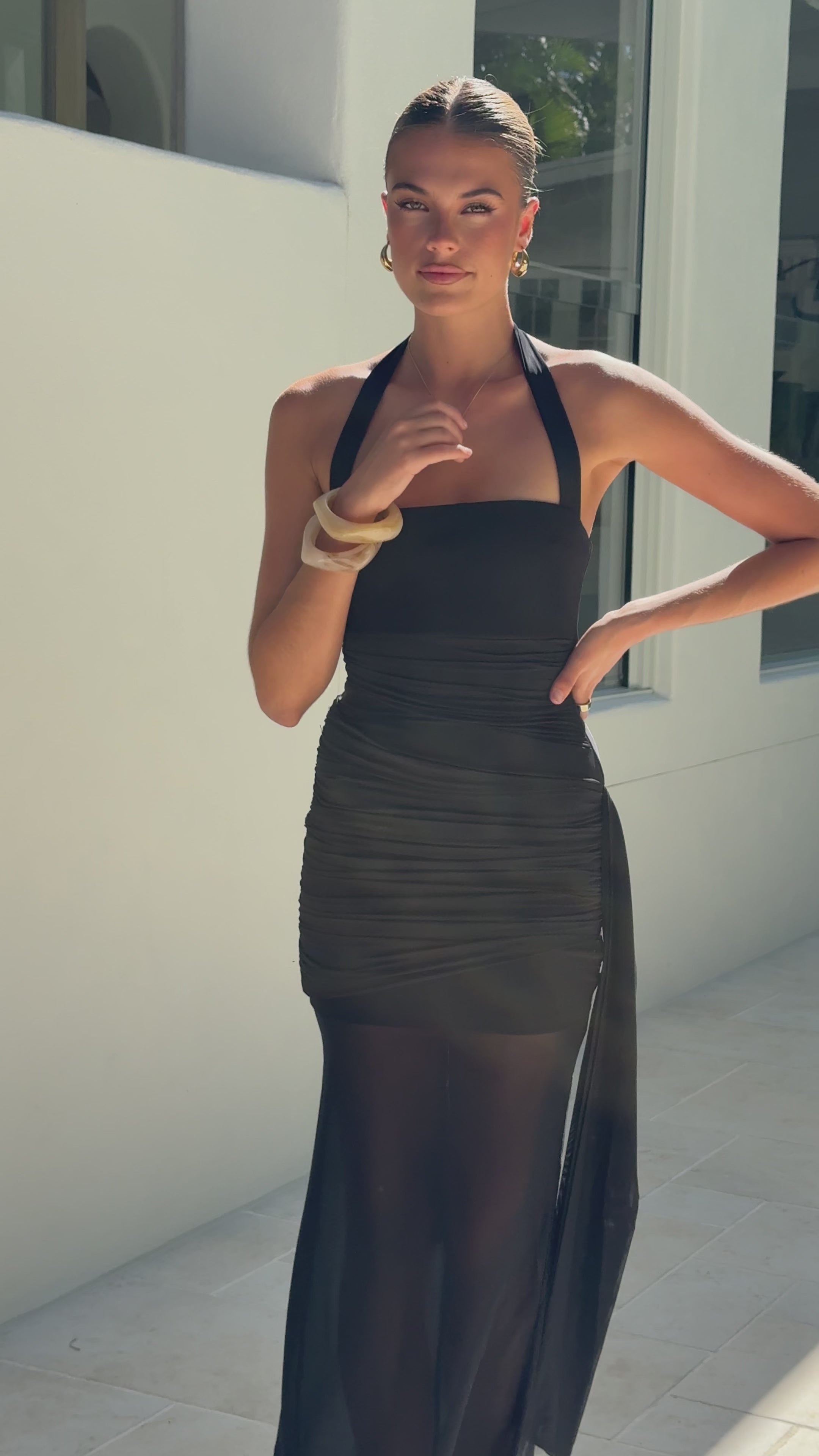 Load video: Sabi Maxi Dress - Black - Billy J