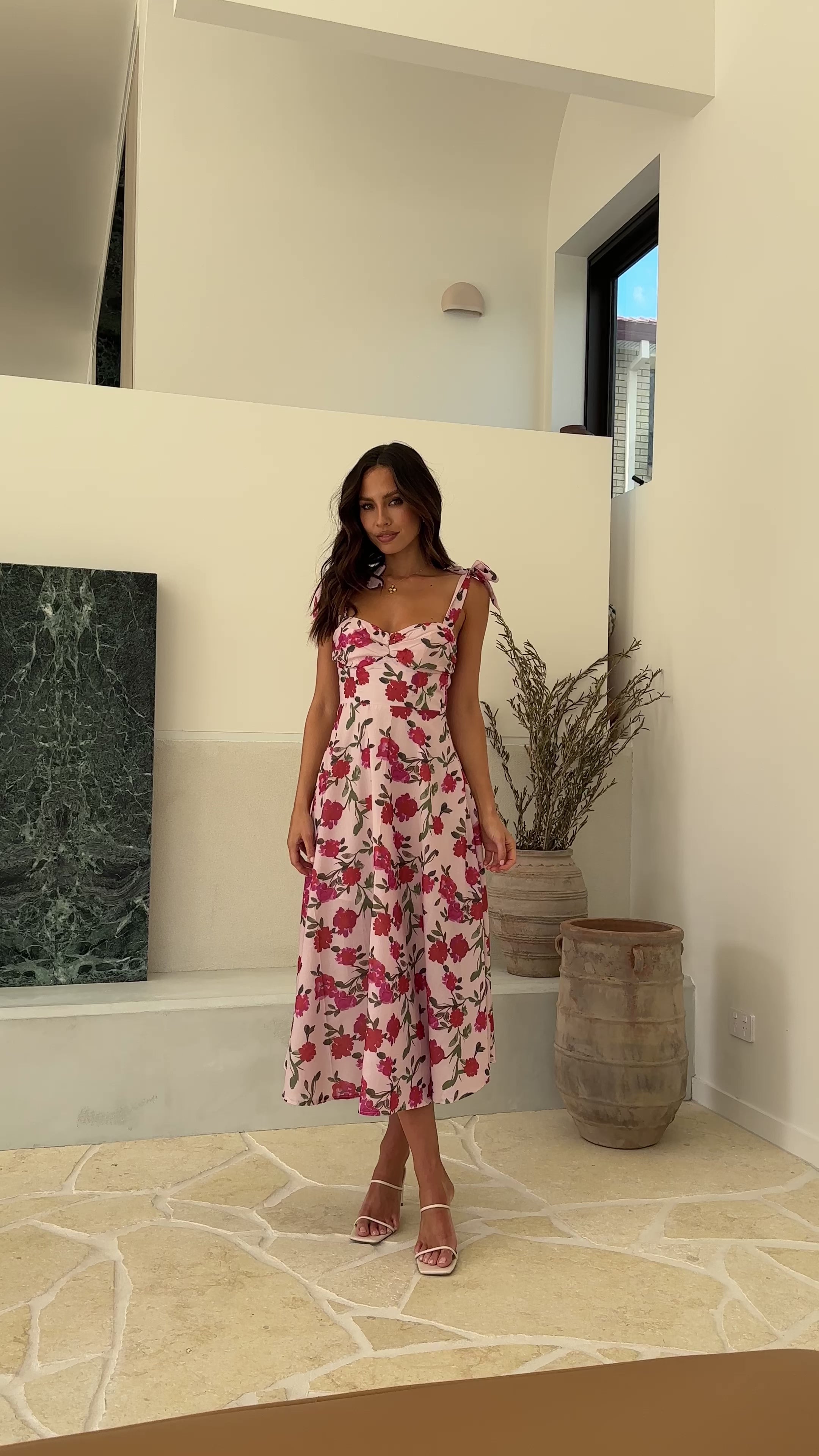 Sylvie Midi Dress - Pink Floral