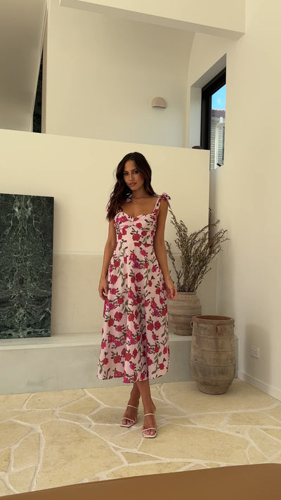 Load and play video in Gallery viewer, Sylvie Midi Dress - Pink Floral
