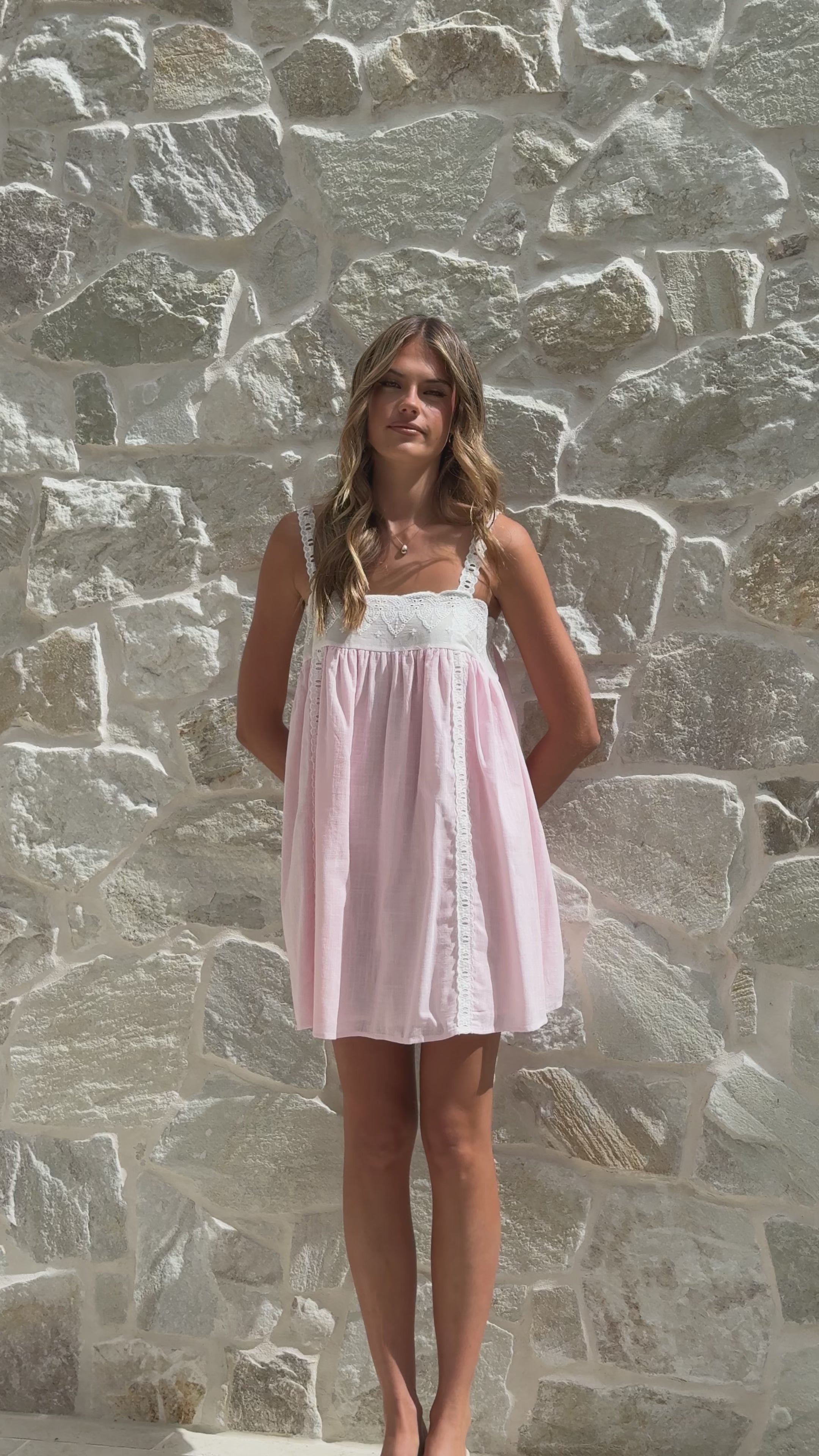 Load video: Lacey Mini Dress - Pink - Billy J