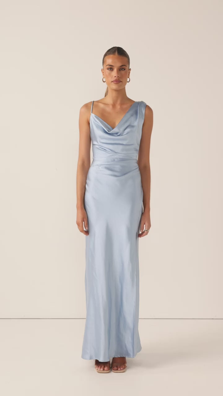 Iris Asymmetrical Maxi Dress - Blue - Billy J