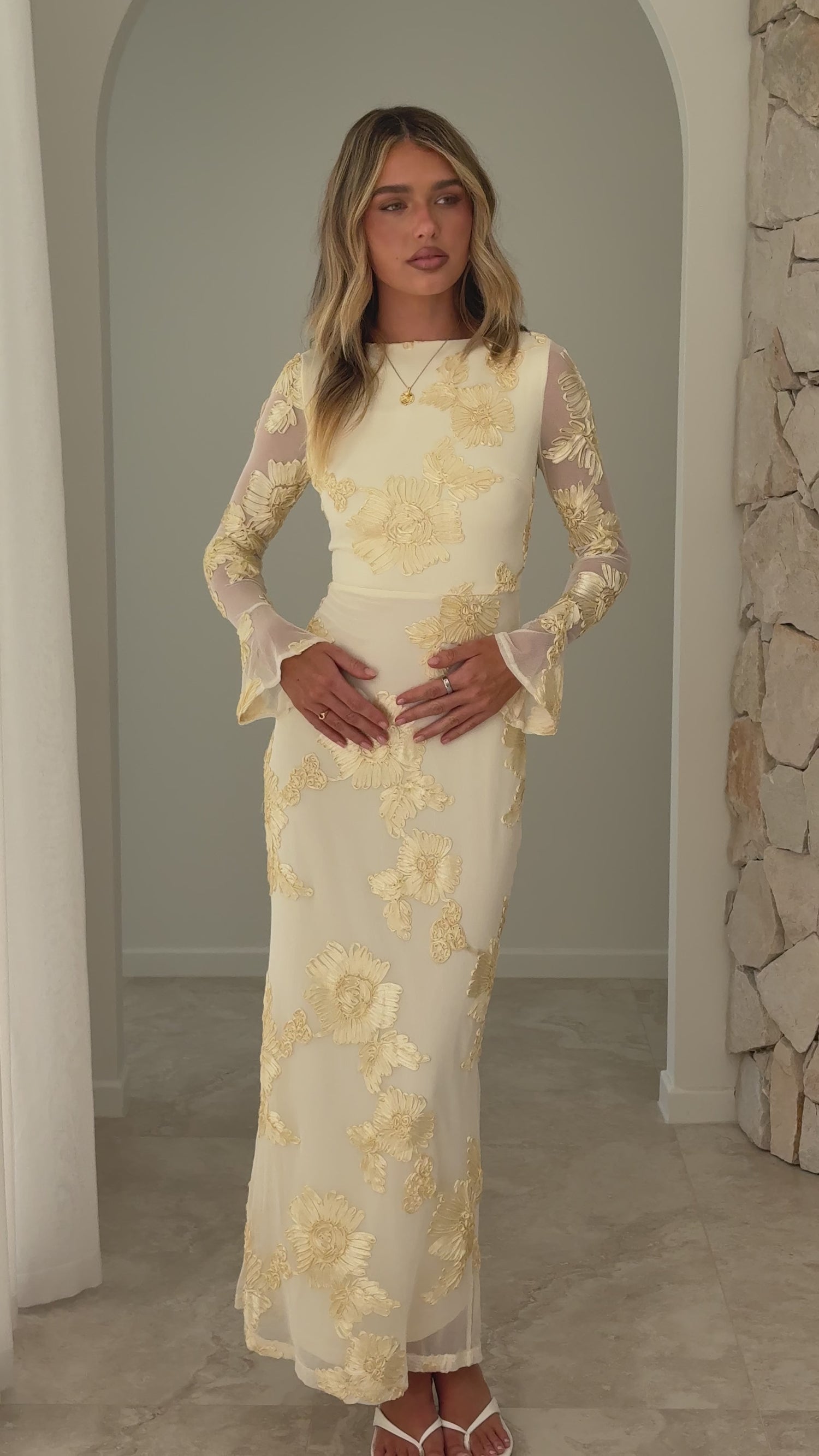 Lottie Maxi Dress - Yellow - Billy J