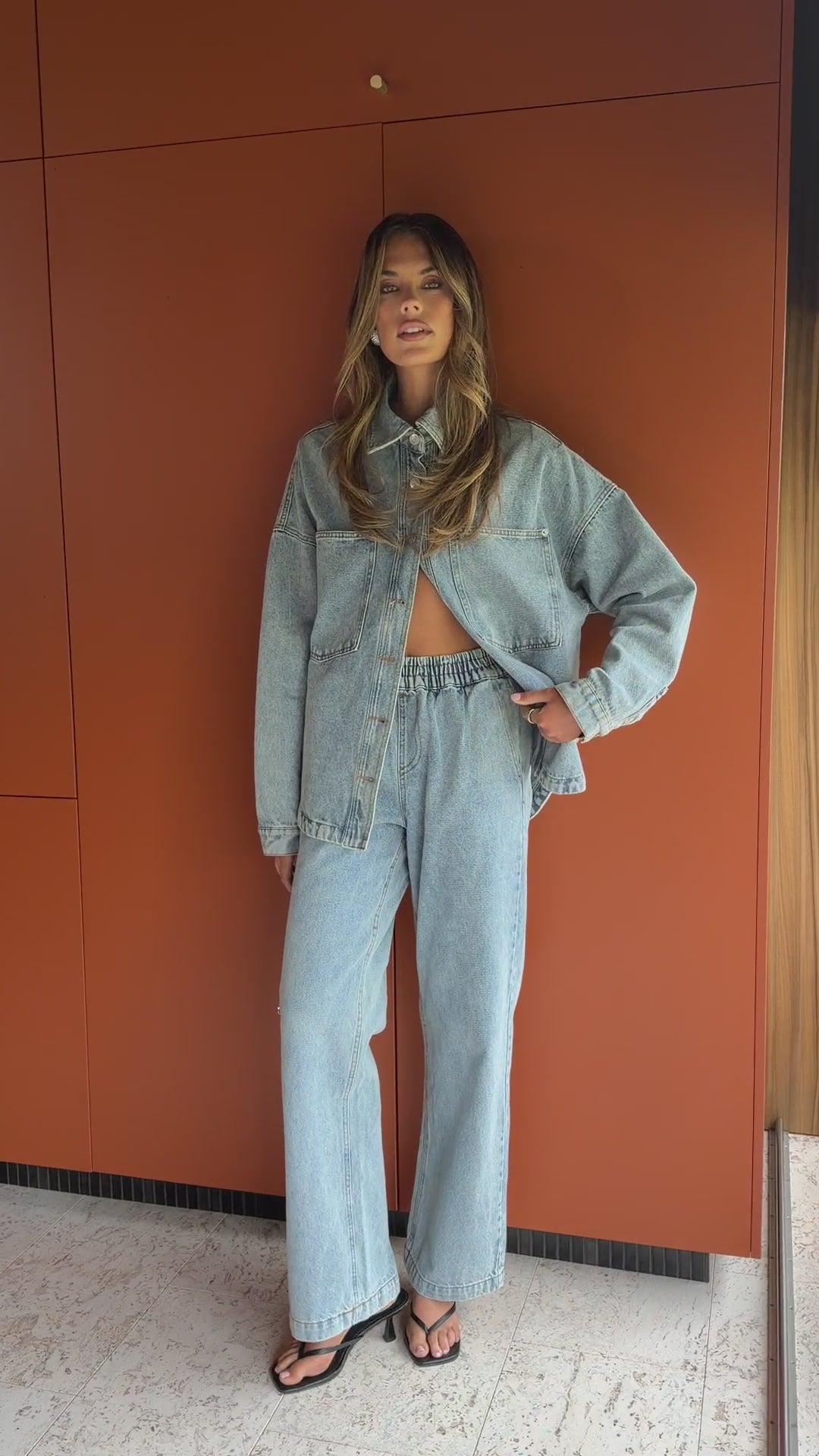 Zina Denim Pants - Mid Blue - Billy J
