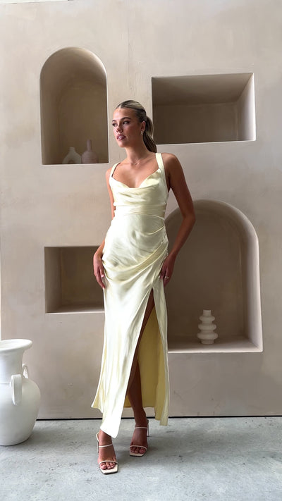 Load and play video in Gallery viewer, Zendaya Maxi Dress - Yellow
