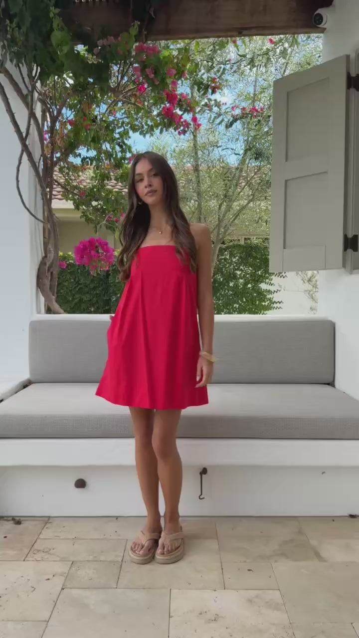 Naeva Mini Dress - Red - Billy J