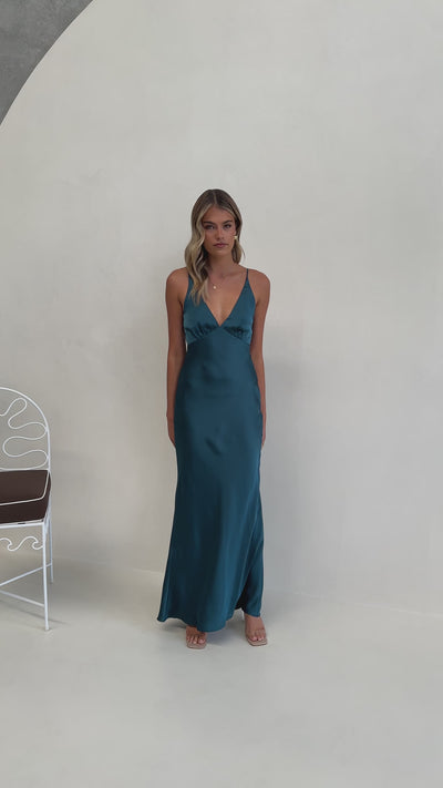 Load and play video in Gallery viewer, Ziah Maxi Dress - Teal
