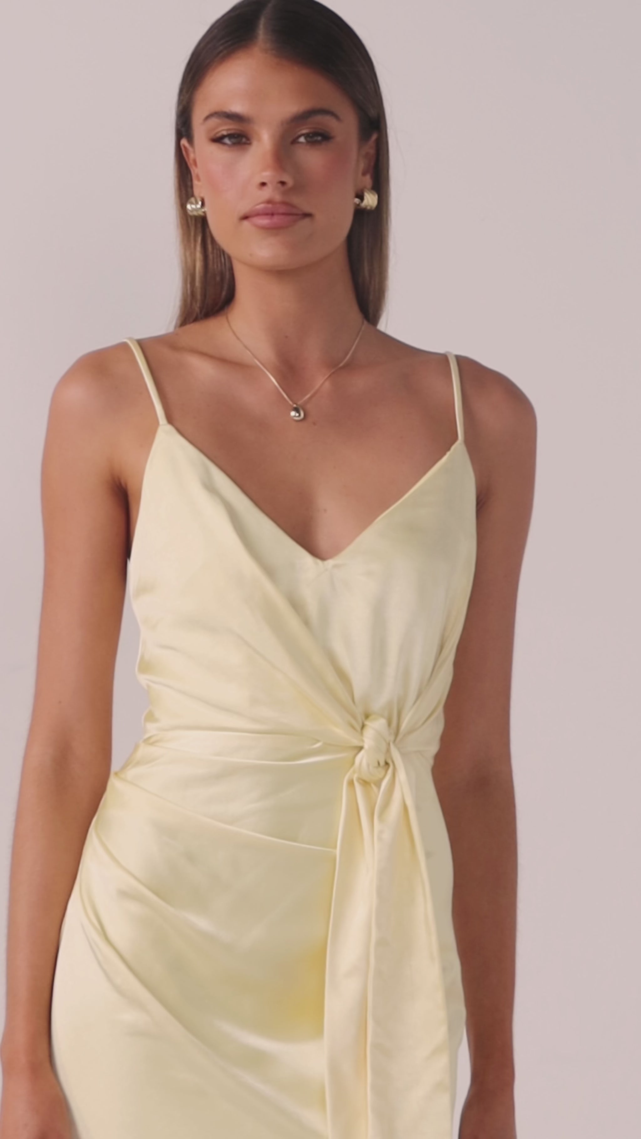 Yasmeen Tie Front Maxi Dress - Yellow - Billy J