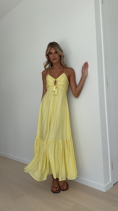 Load and play video in Gallery viewer, Dabney Maxi Dress - Soft Yellow

