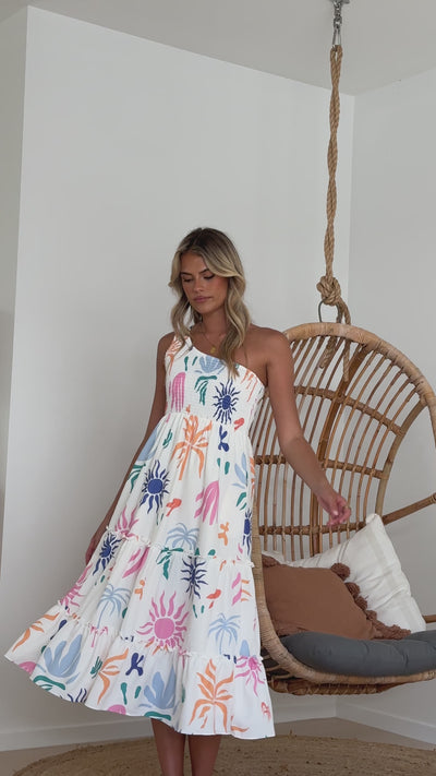 Load and play video in Gallery viewer, Alanna Midi Dress - Sundazed Print
