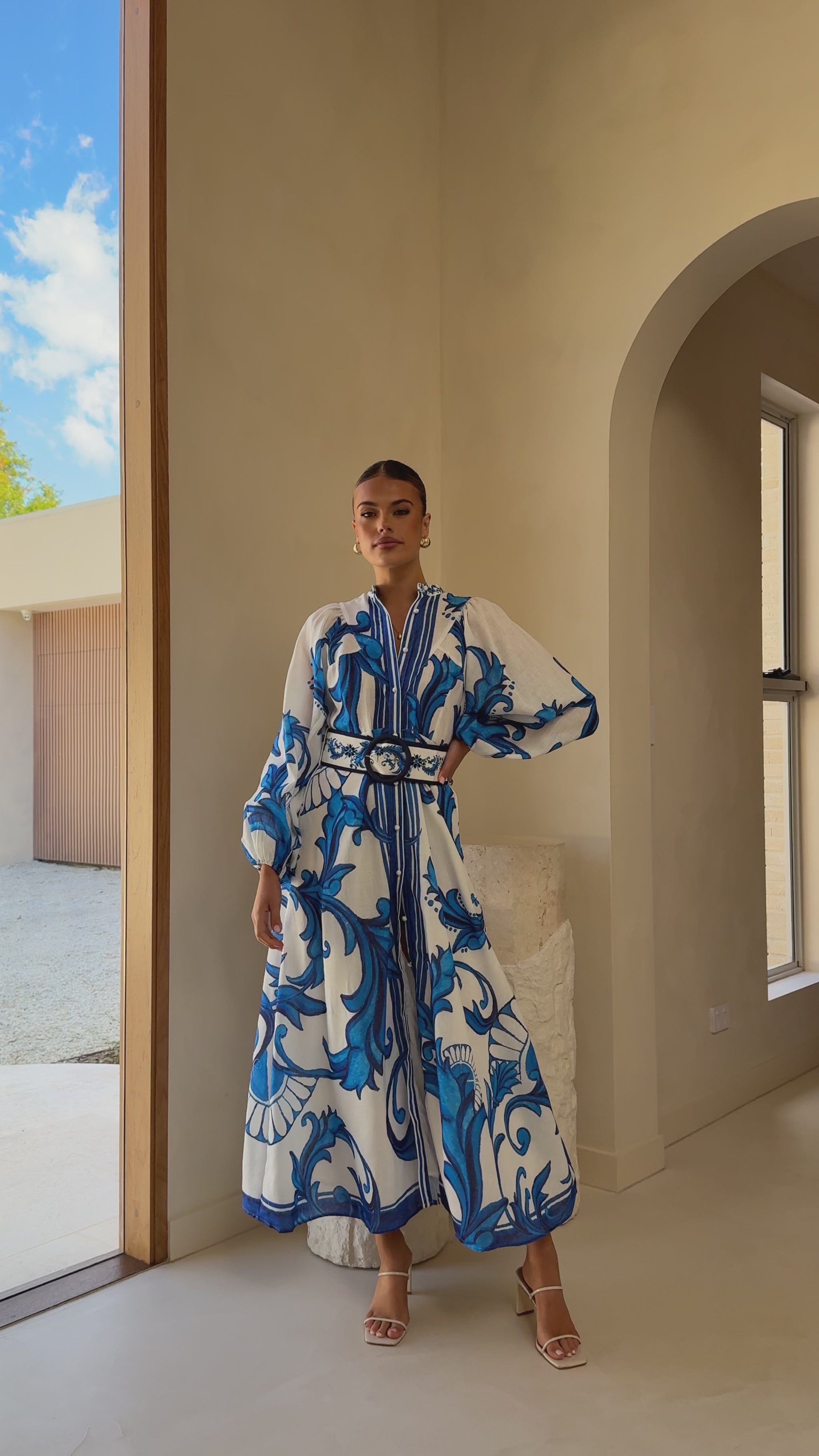 Carmal Long Sleeve Maxi Dress - Paradise - Billy J