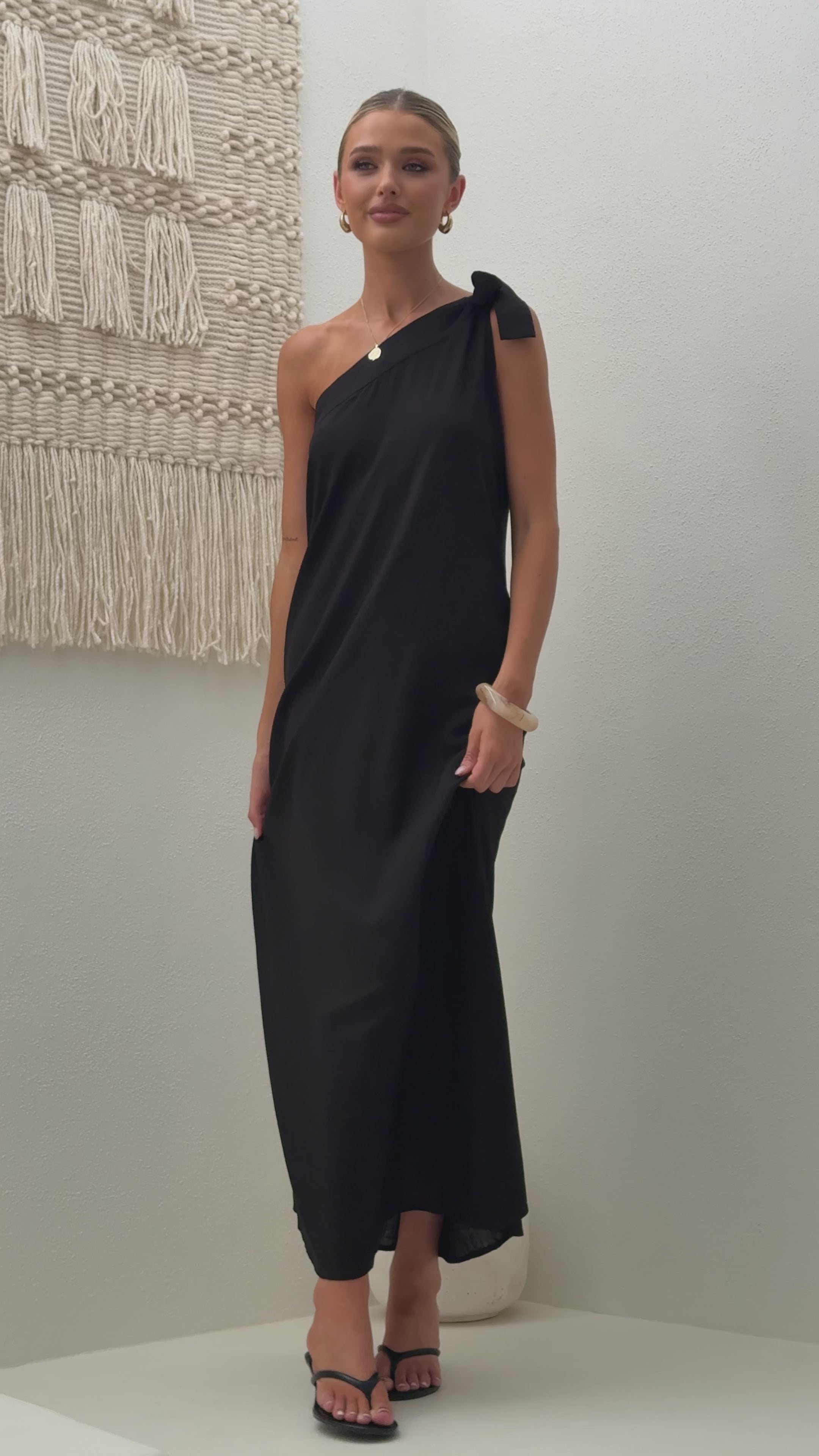Load video: Hallie Maxi Dress - Black - Billy J