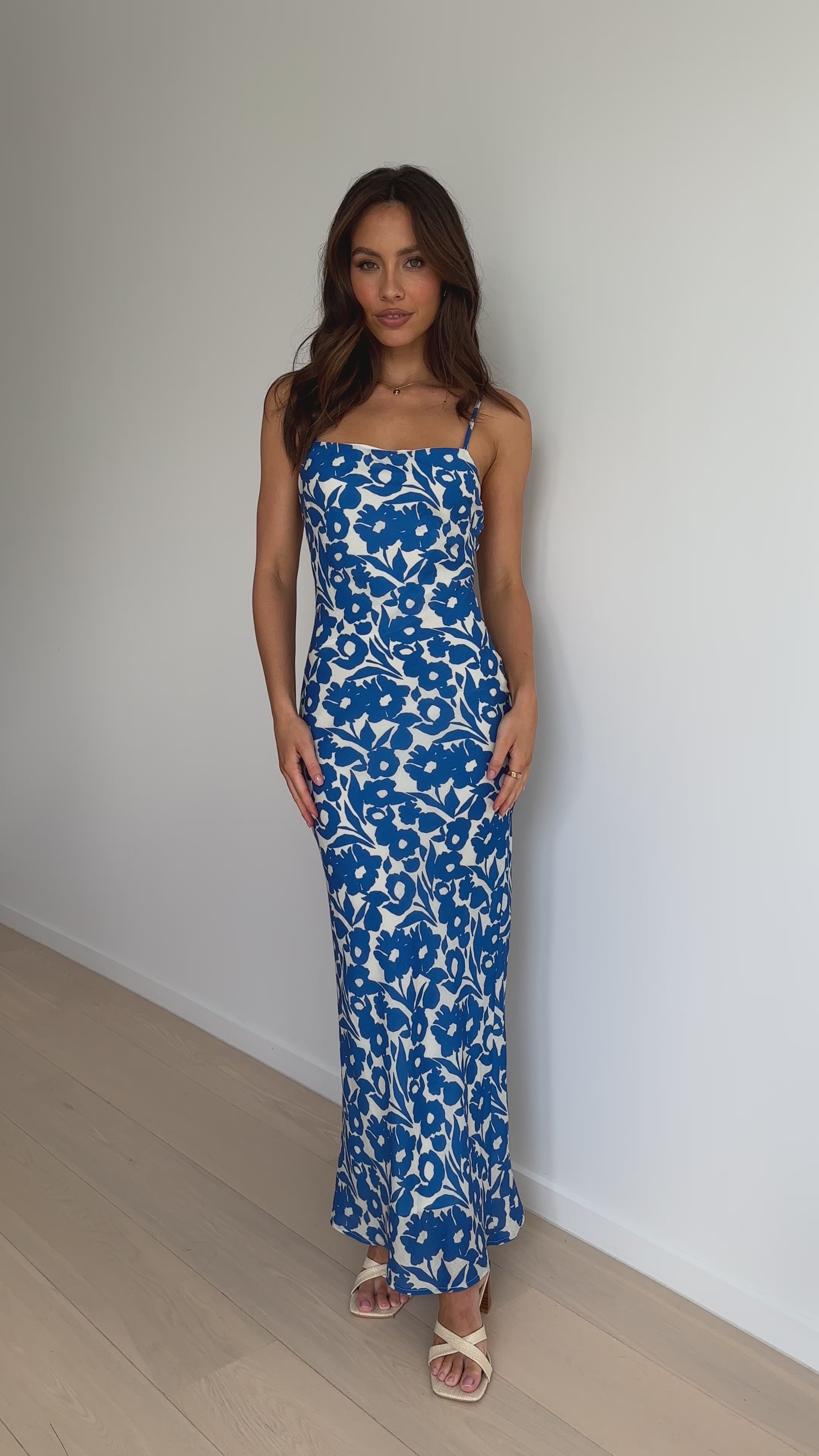 Maya Maxi Dress - Blue Floral