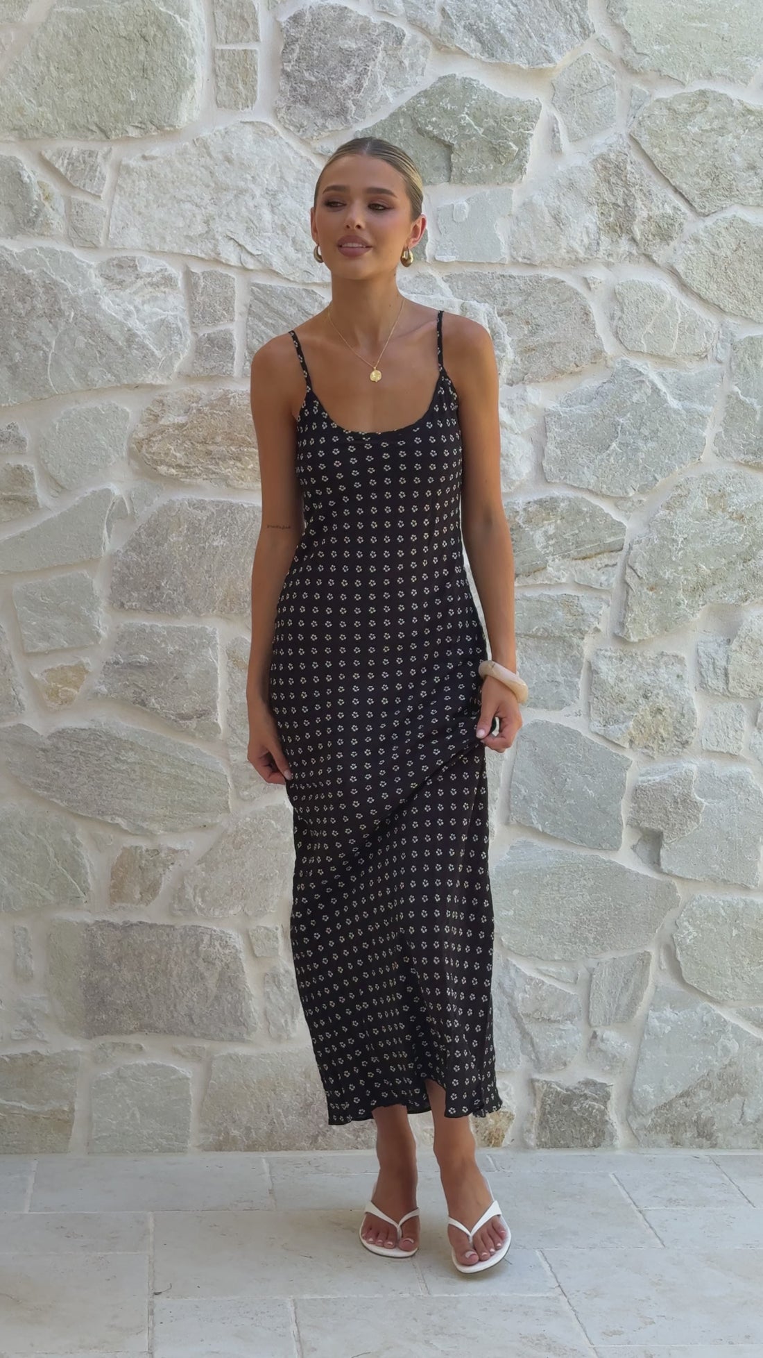 Shania Maxi Dress - Black Floral - Billy J