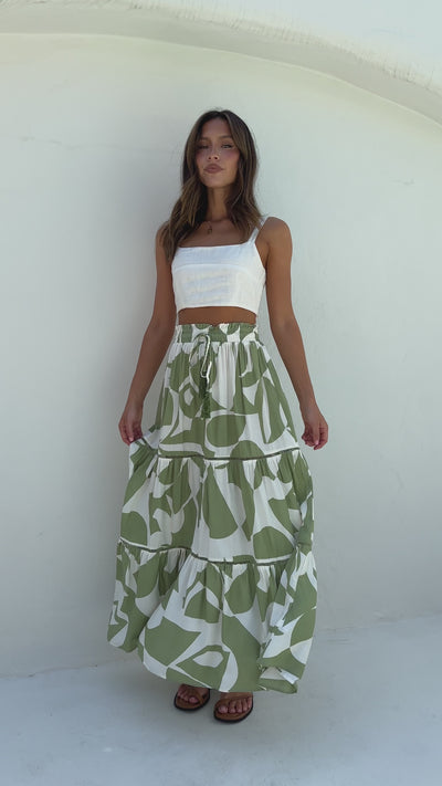 Load and play video in Gallery viewer, Miracle Maxi Skirt - Sage Print
