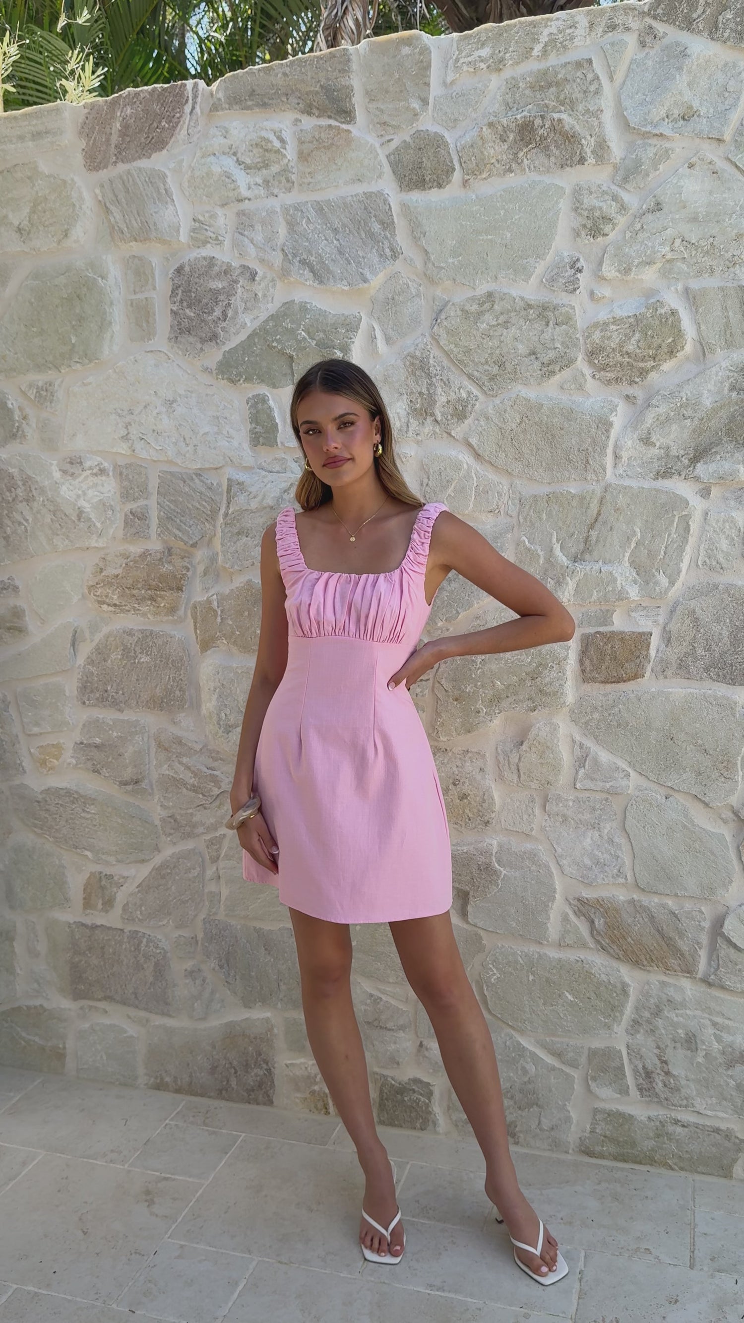 Adley Mini Dress - Pink - Billy J