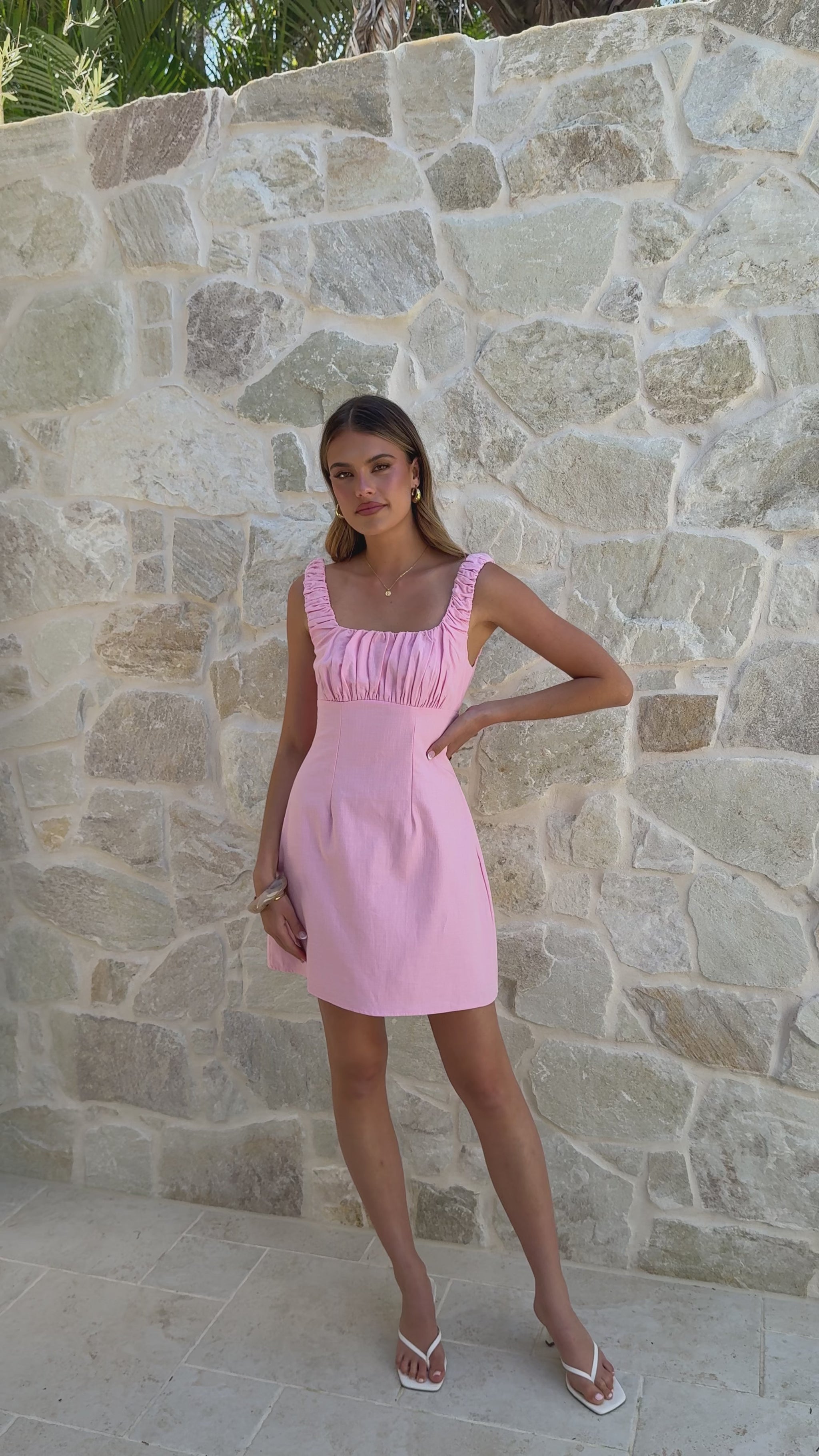 Adley Mini Dress - Pink - Billy J