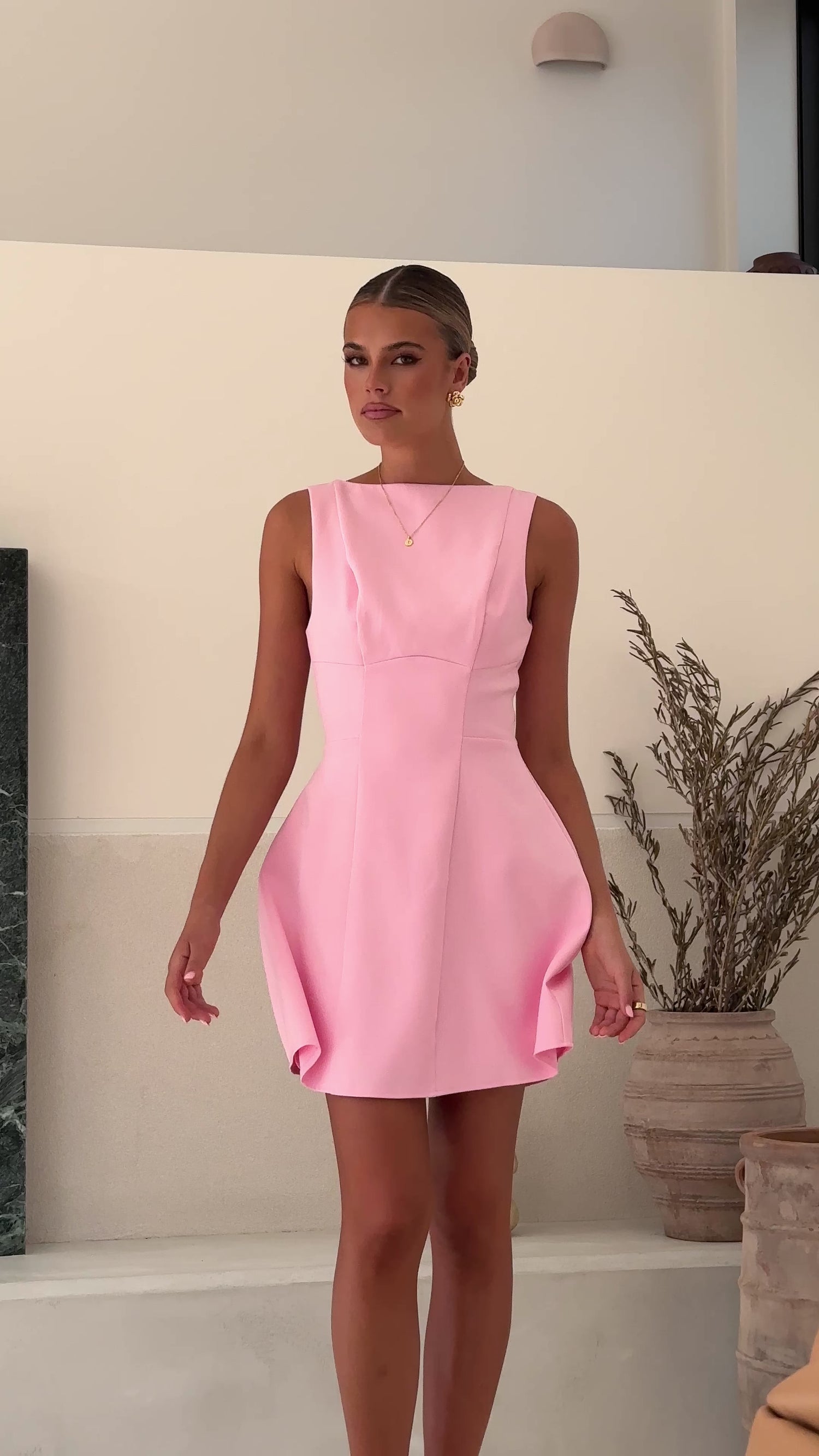 Rafiki Mini Dress - Baby Pink - Billy J