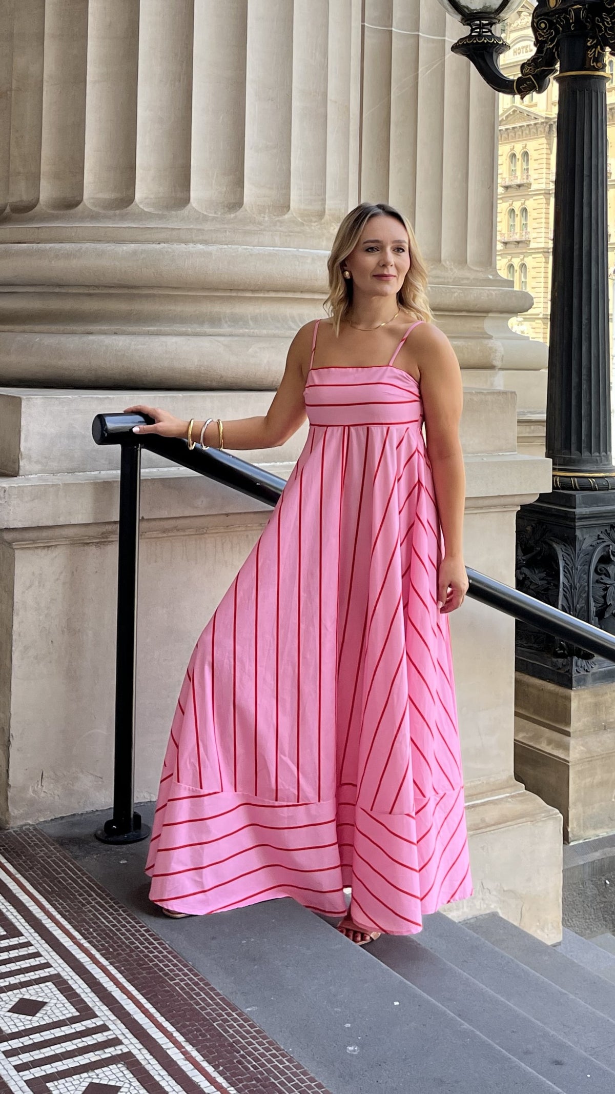 kaethe maxi dress Kaethe Maxi Dress - Pink / Red Stripe - Buy Women's Dresses