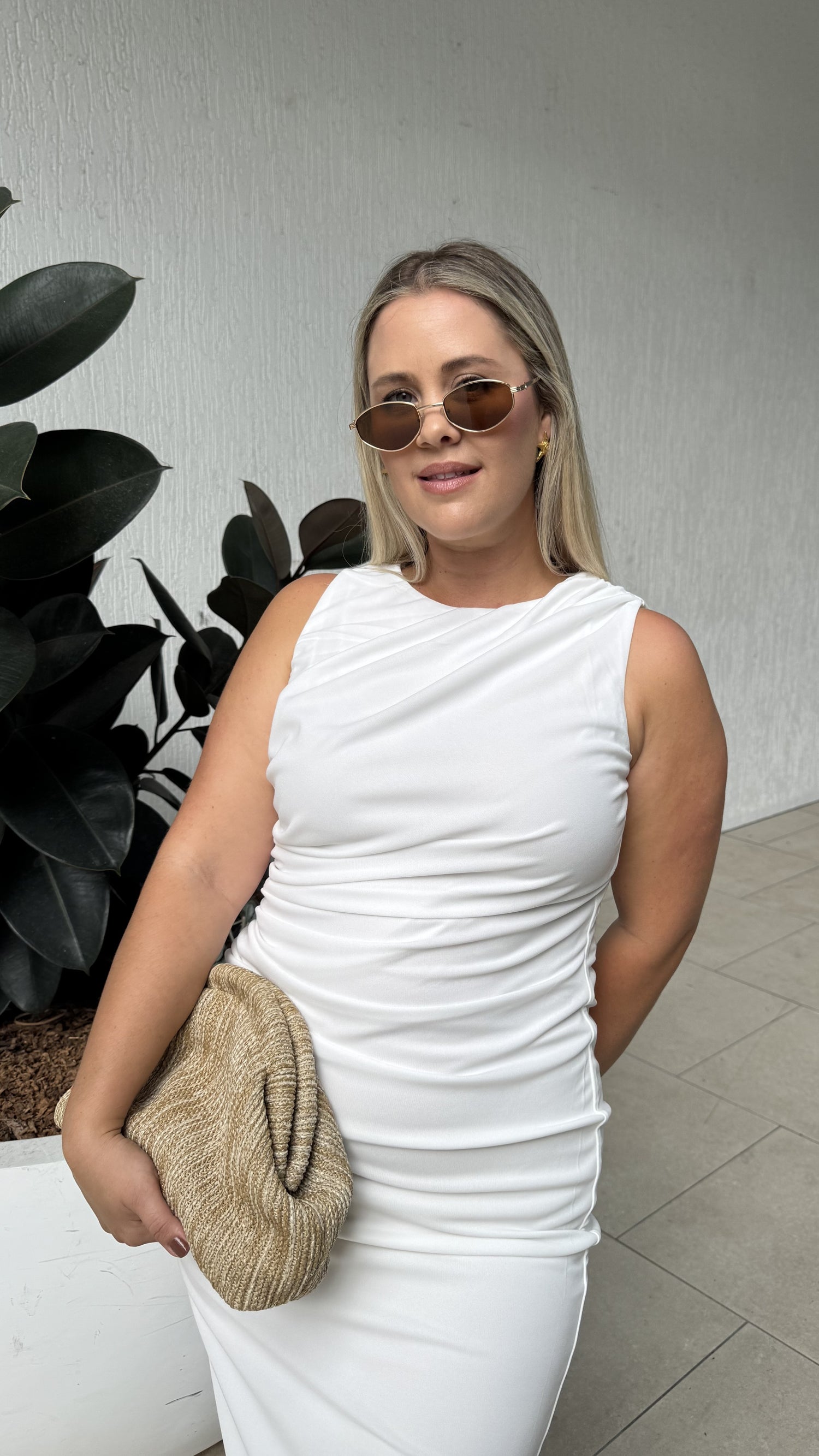 Sarsha Boatneck Maxi Dress - White - Billy J