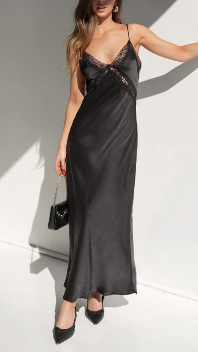 Load image into Gallery viewer, Westley Maxi Dress - Black - Billy J
