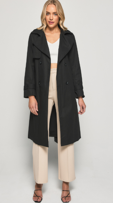 Byron Trench Coat - Black - Billy J