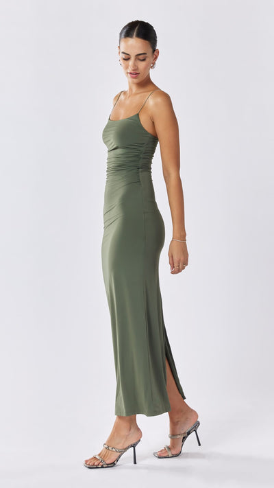 Load image into Gallery viewer, Summer Solstice Maxi Dress - Olive - Billy J
