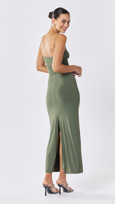 Load image into Gallery viewer, Summer Solstice Maxi Dress - Olive - Billy J
