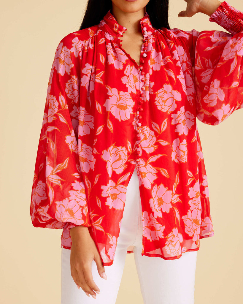 Bell Top - Red Print