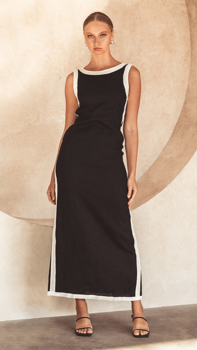 Load image into Gallery viewer, Naiara Maxi Dress - Black / White - Billy J
