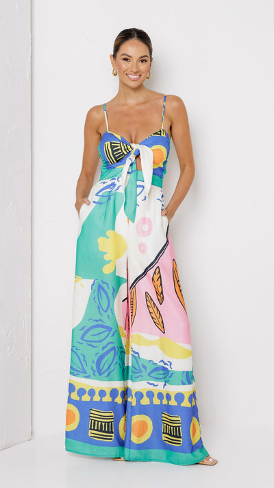 Load image into Gallery viewer, Teresa Jumpsuit - Blue/Pink - Billy J
