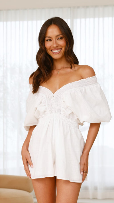 Load image into Gallery viewer, Carson Playsuit - White - Billy J
