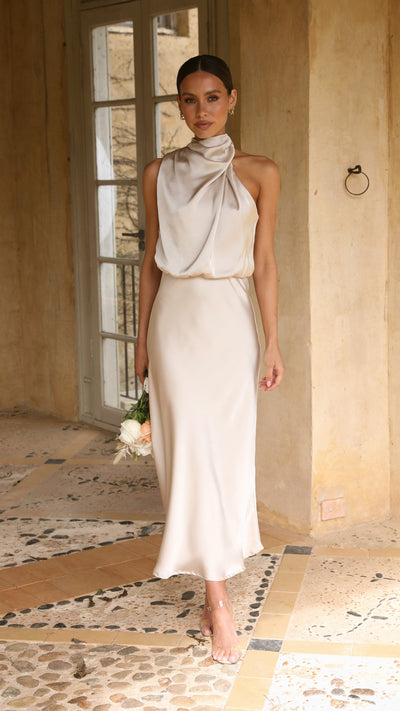 Load image into Gallery viewer, Esther Maxi Dress - Champagne - Billy J
