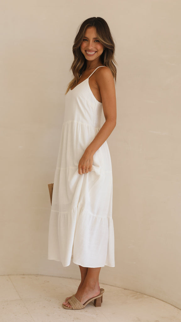 Zoey Midi Dress - White - Buy Women's Dresses - Billy J