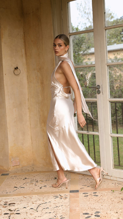 Load image into Gallery viewer, Hera Midi Dress - Champagne - Billy J
