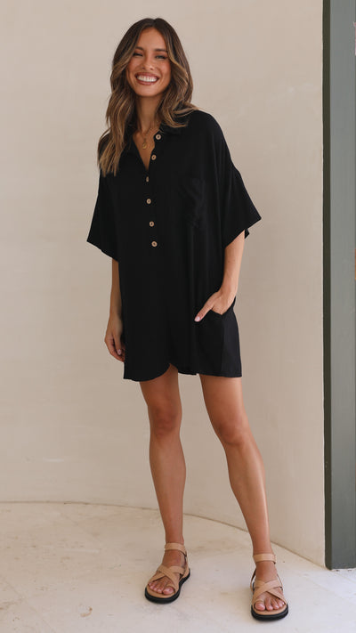 Load image into Gallery viewer, Keely Playsuit - Black - Billy J
