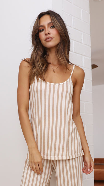 Load image into Gallery viewer, Shallow Singlet - Stripe Print
