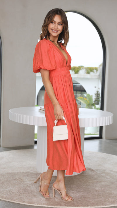Load image into Gallery viewer, Erin Midi Dress - Melon - Billy J
