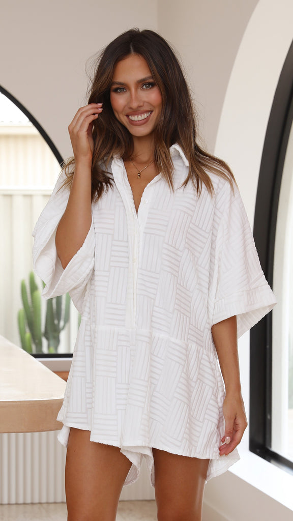 Angie Playsuit - White