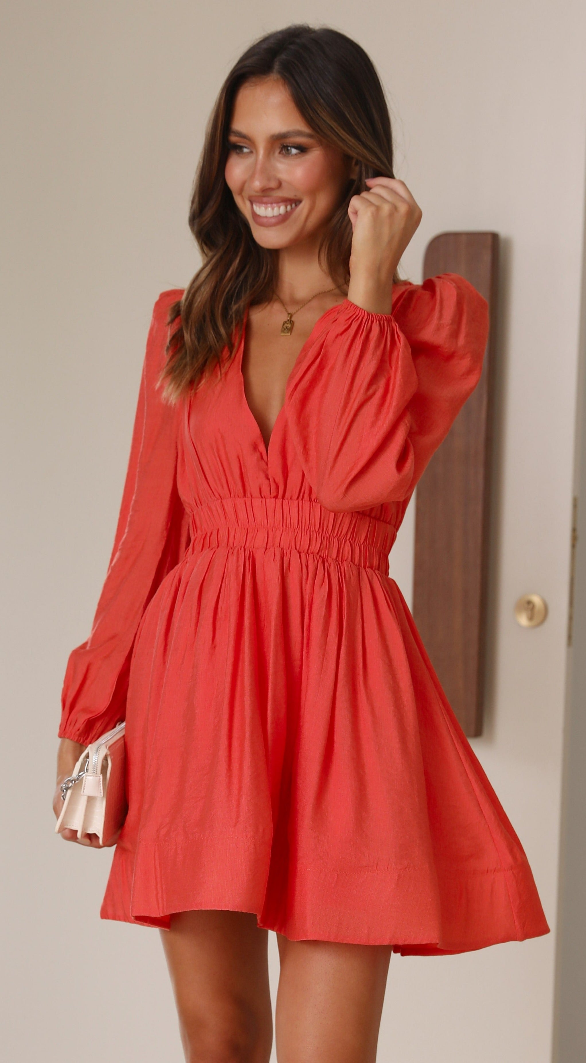 Charlotte Mini Dress - Melon - Billy J