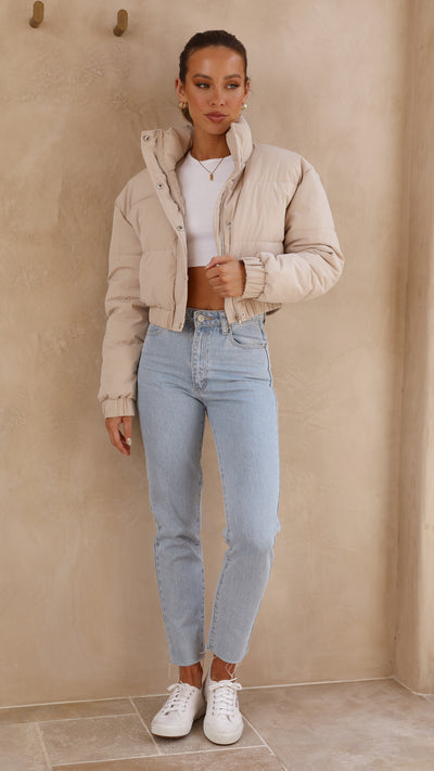 Load image into Gallery viewer, Scarlett Puffer Jacket - Taupe - Billy J
