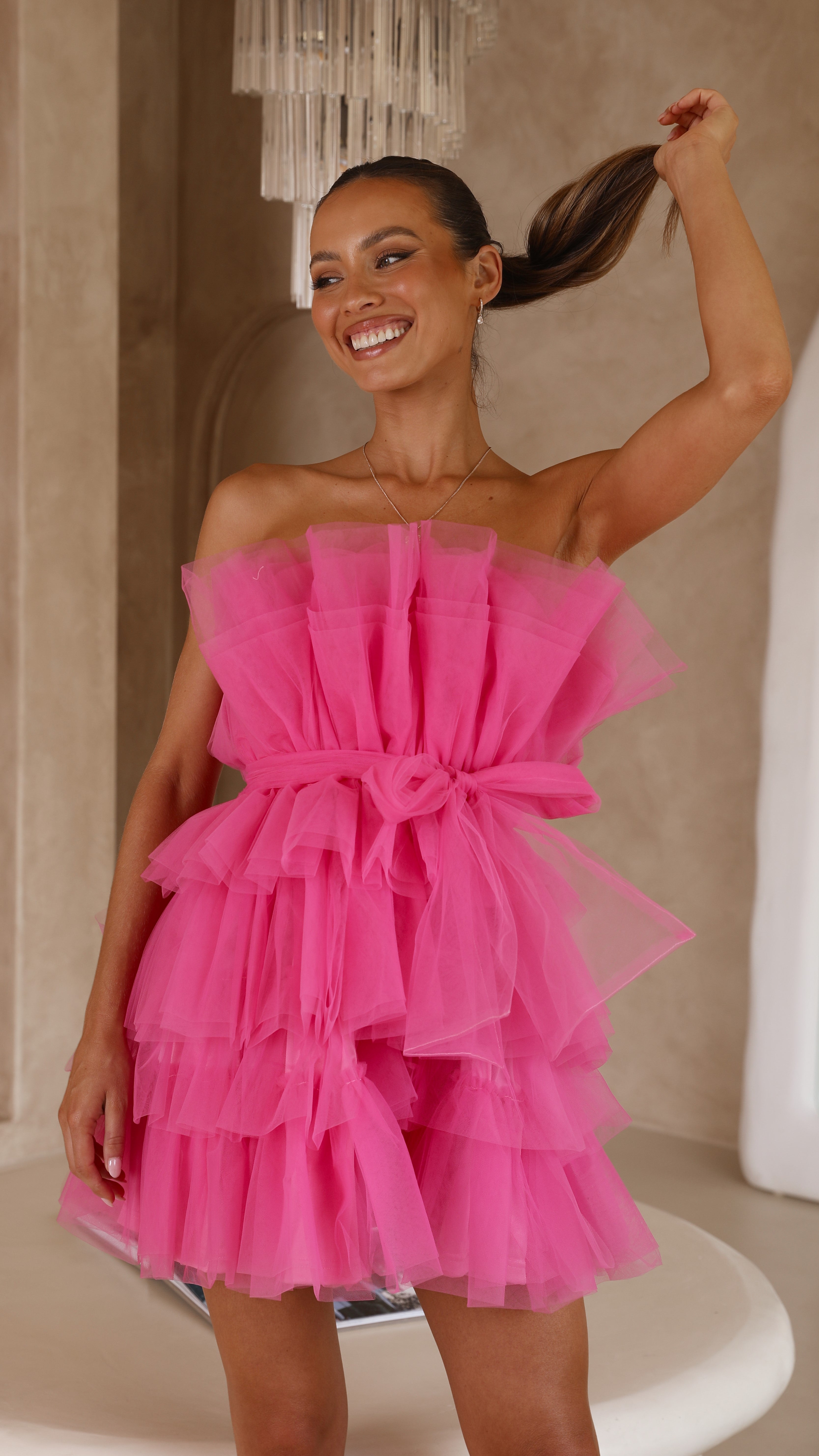Carrie Mini Dress - Hot Pink - Billy J