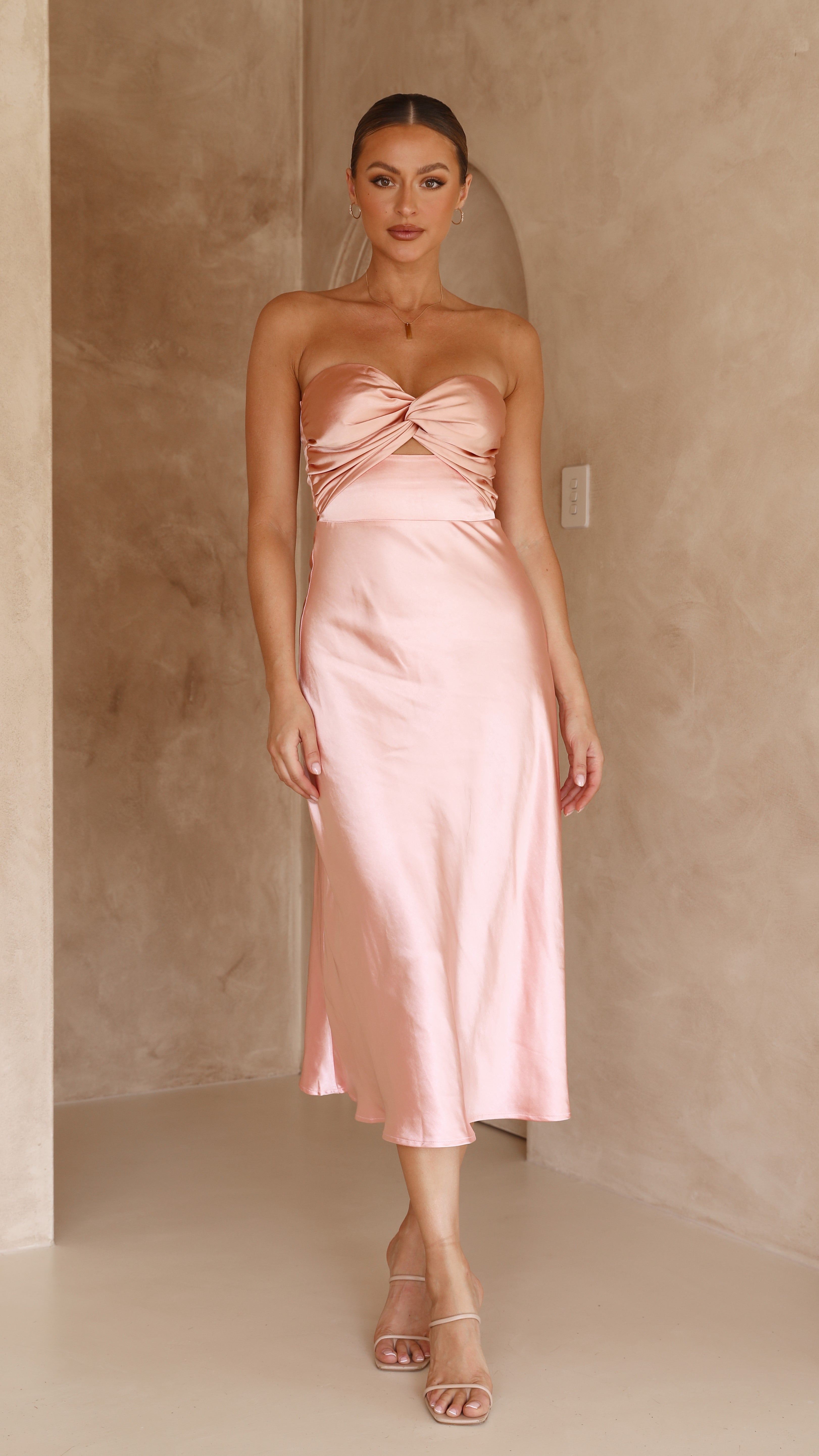 Carmelia Maxi Dress - Salmon/Blush - Billy J