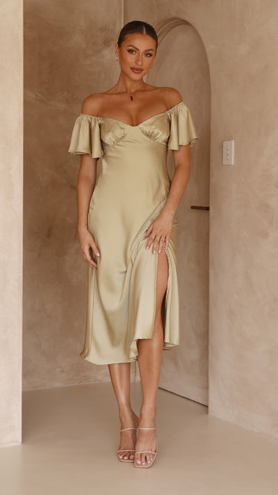 Load image into Gallery viewer, Louisa Midi Dress - Olive - Billy J
