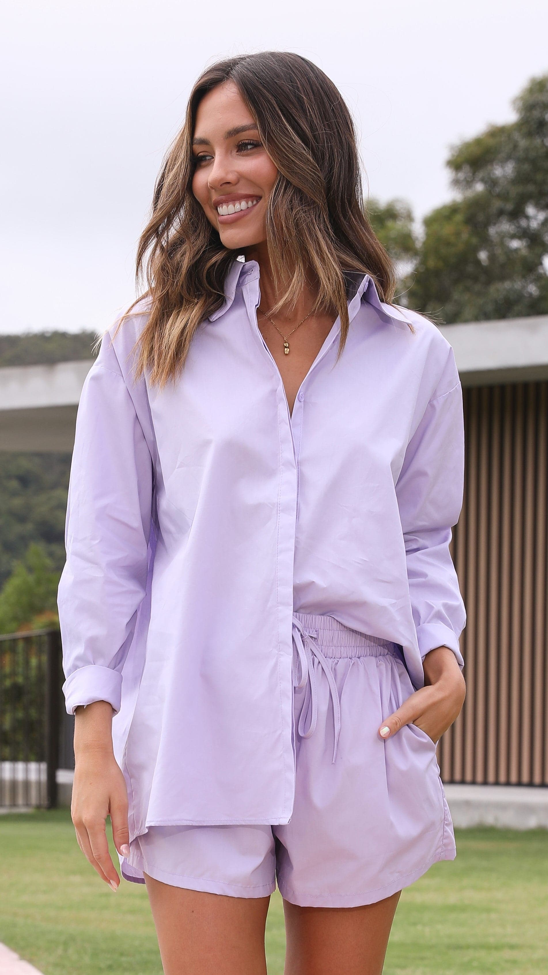 Stellan Button Up Shirt - Lilac - Buy Women's Tops - Billy J