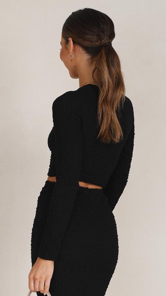 Tahnee Long Sleeve Top - Black - Billy J