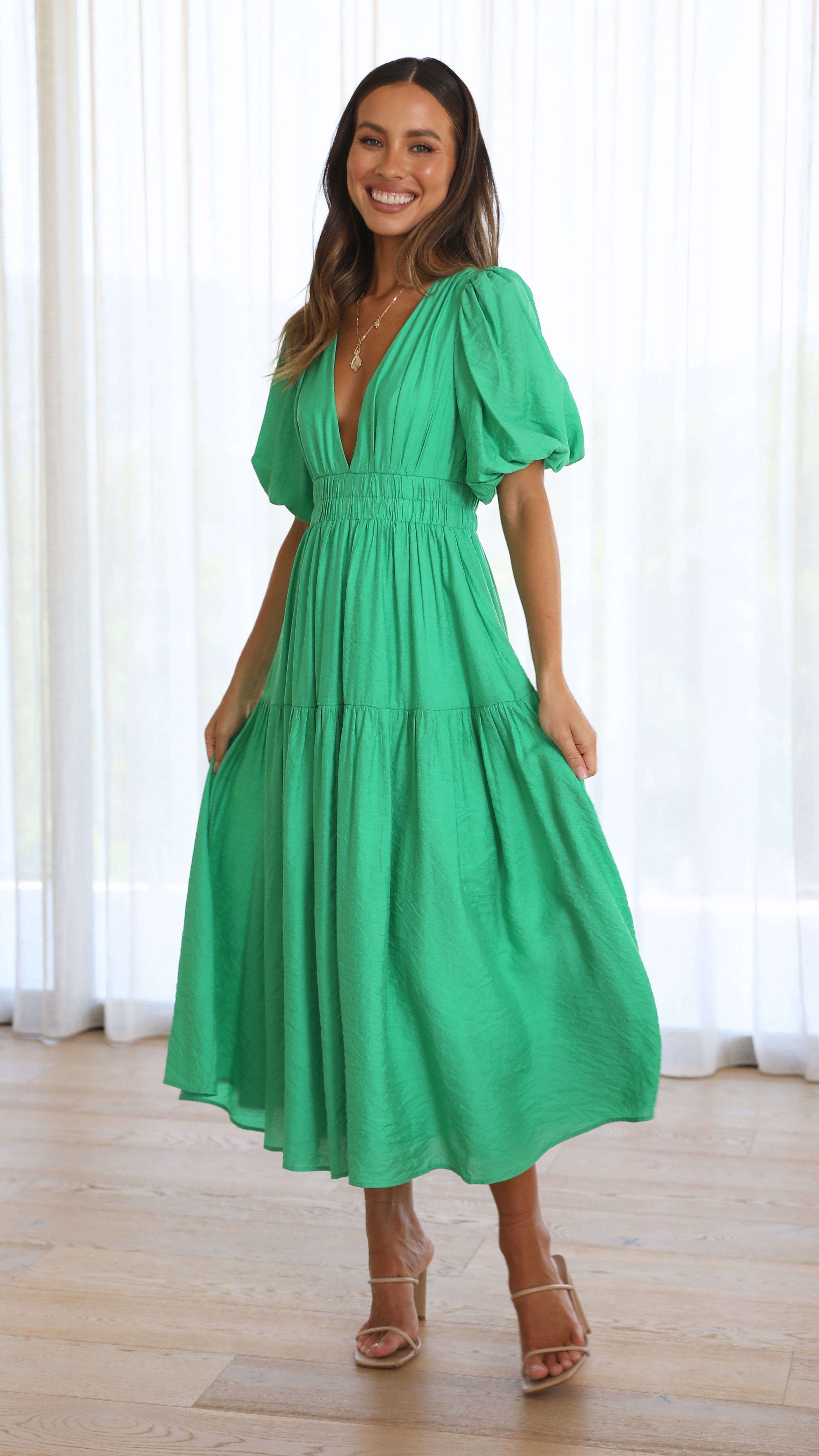 Erin Midi Dress - Green