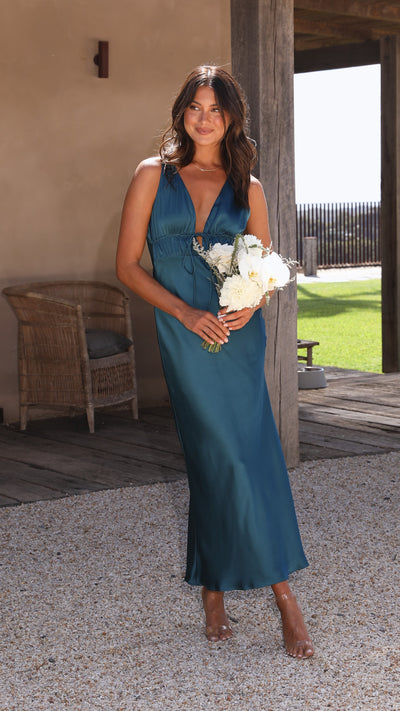 Load image into Gallery viewer, Amber Maxi Dress - Teal - Billy J
