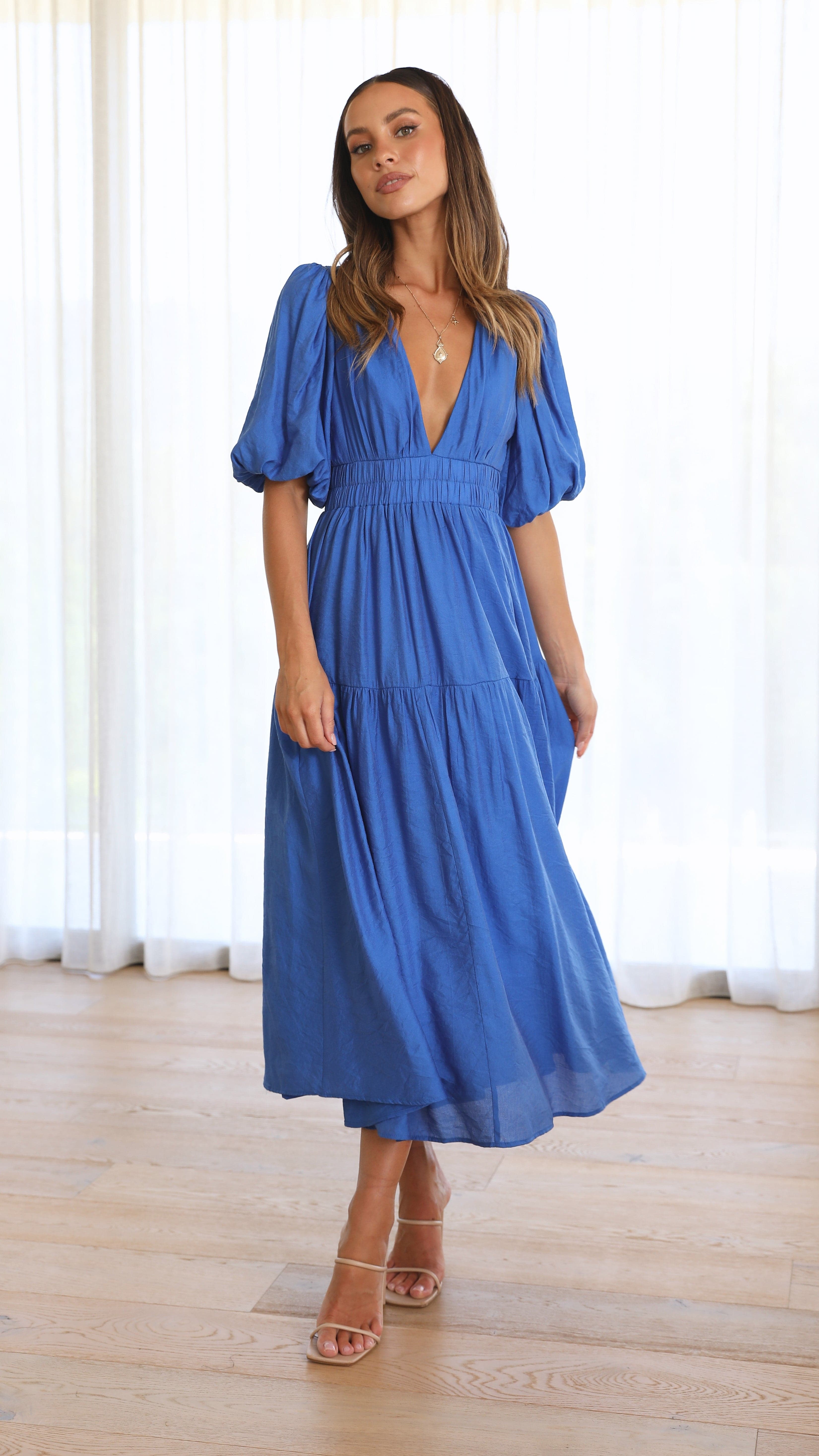 Erin Midi Dress - Cobalt Blue