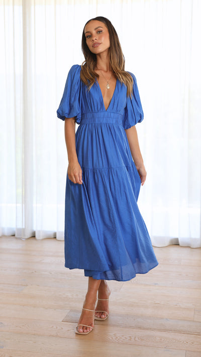 Load image into Gallery viewer, Erin Midi Dress - Cobalt Blue - Billy J
