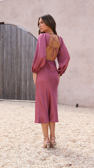 Load image into Gallery viewer, Cleo Midi Dress - Plum
